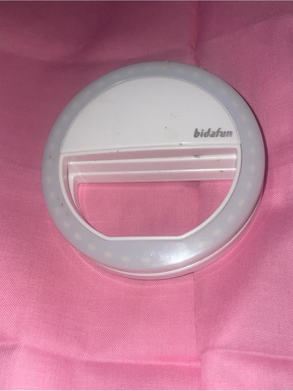 Bidafun White & Pink Clip-On Selfie Ring Light